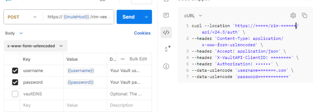 Not able to convert x-www-form-urlencoded (Postman - SS&C Blue