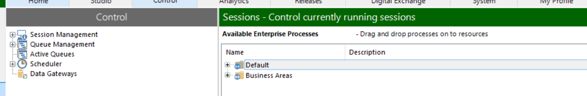 Search Functionality in Control Room (Session Mana... - SS&C Blue Prism ...